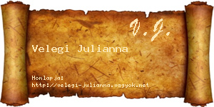 Velegi Julianna névjegykártya